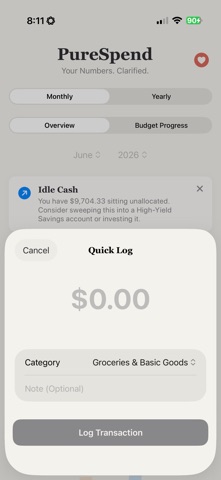 PureSpend: Smart Budgeting screenshot