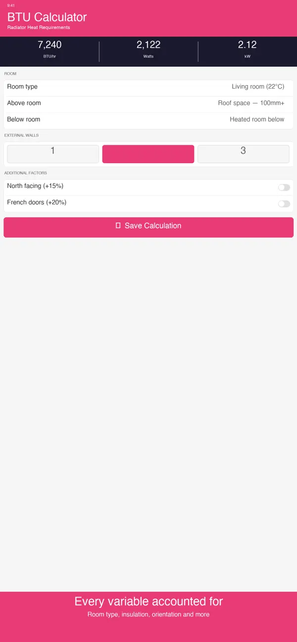 Screenshot #2 pour BTU Calculator