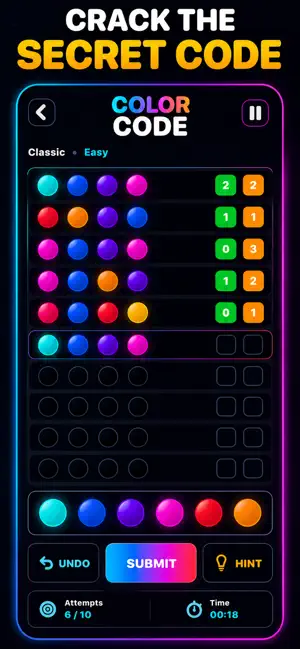 Brain Test: Mastermind Puzzle screenshot 1
