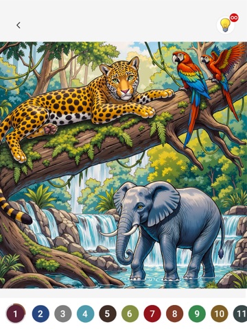 Wild Animal Color by Numbers iPad screenshot