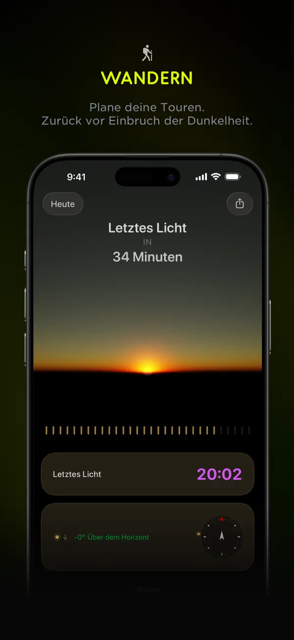 Lumy, Sonnentracker Fotografie iPhone App Screenshot 6 – Foto & Video