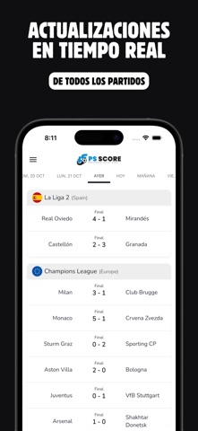 Resultados de Fútbol PS Score screenshot
