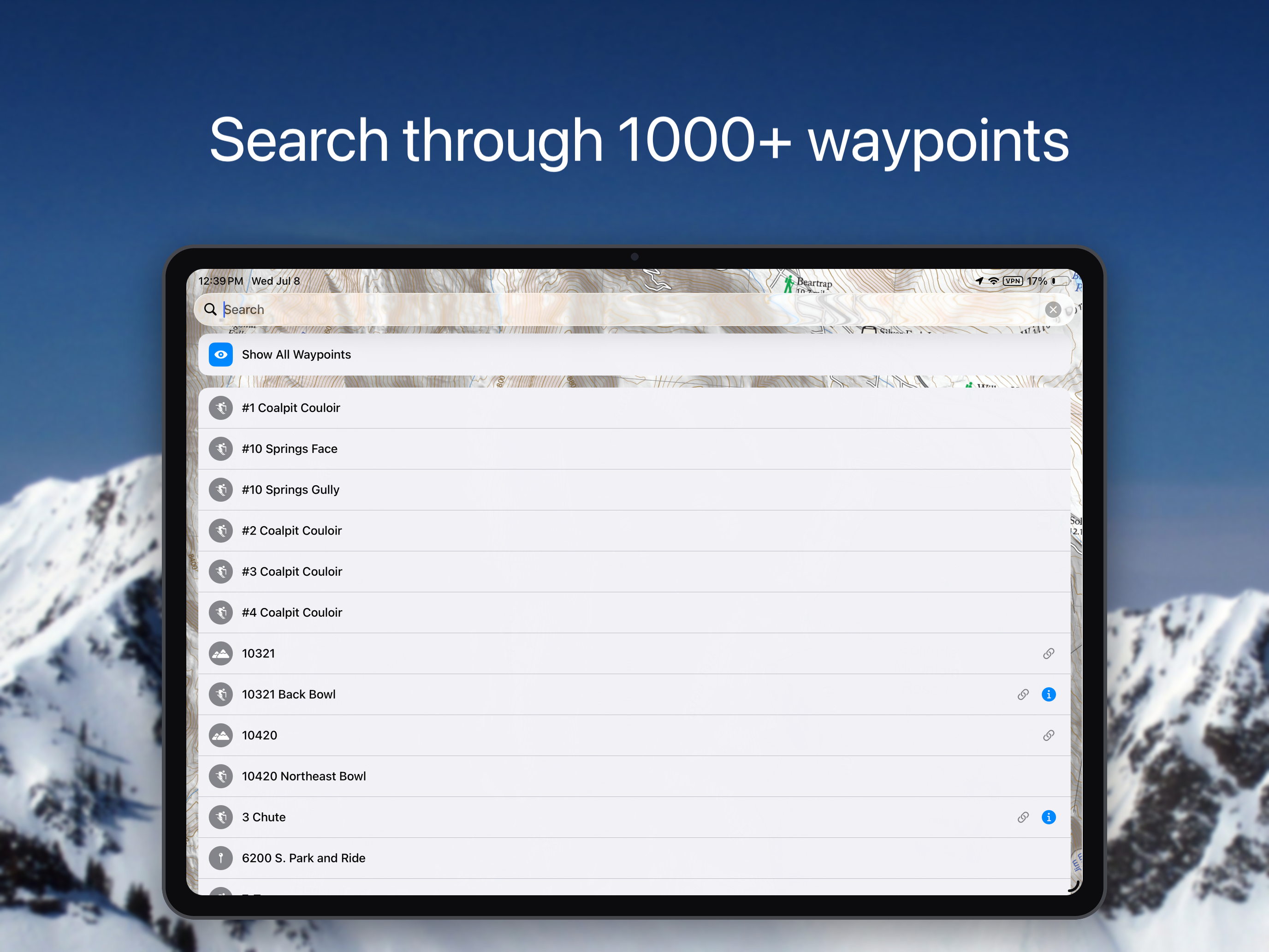 Wasatch Backcountry Skiing Map screenshot 8