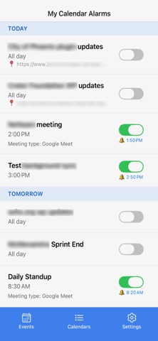 My Calendar Alarms iPhone screenshot