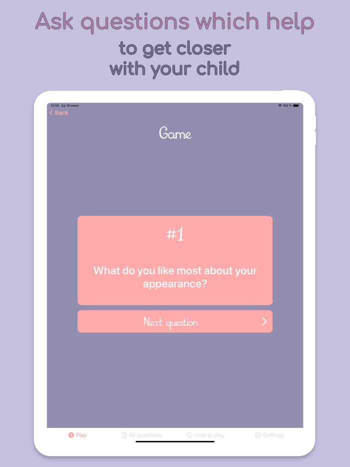 Ask Your Child Questions Game