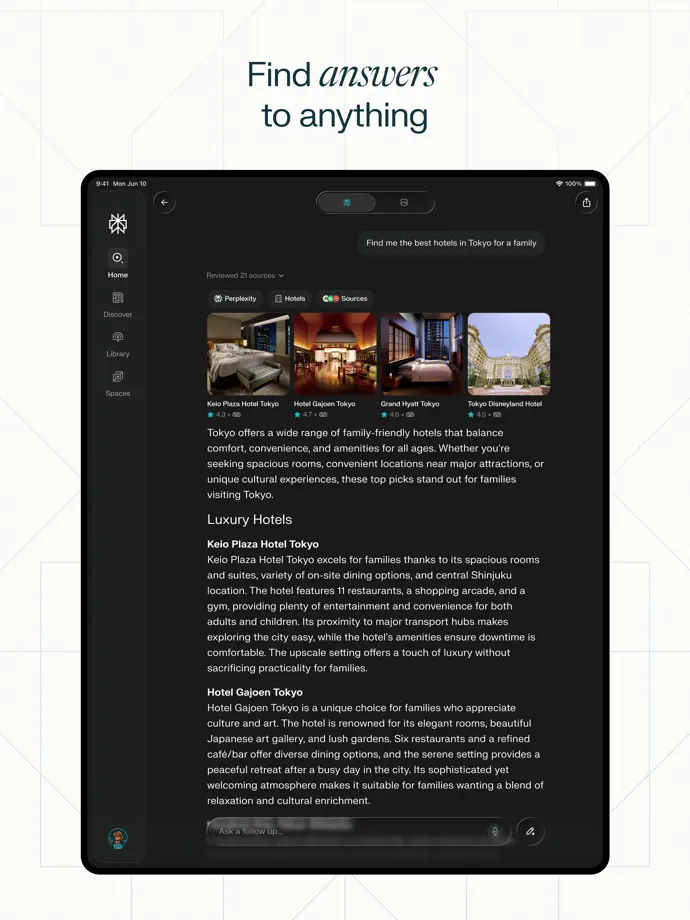 Perplexity iPad screenshot 2