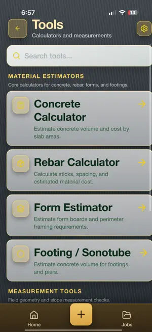 Concrete Tools - JobSight screenshot 2