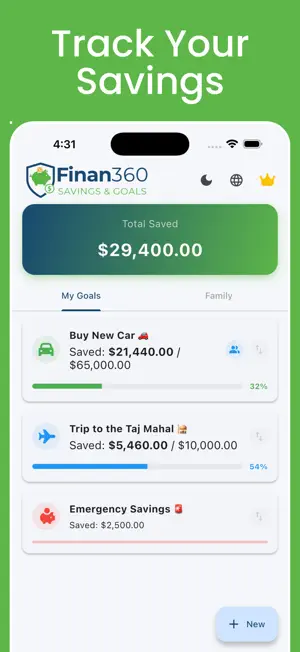 Finan360: Savings & Goals screenshot 1