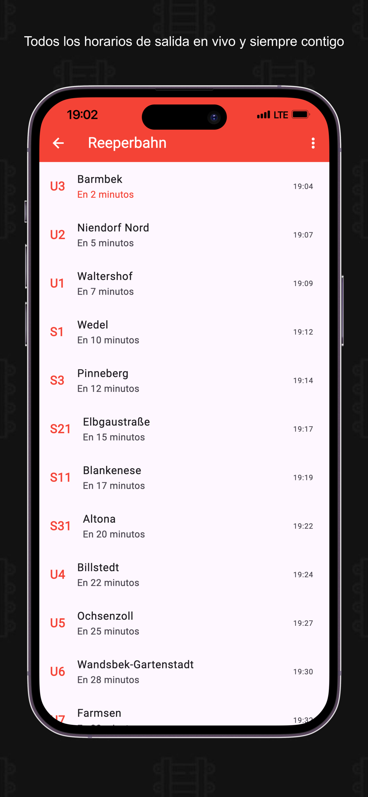 Horario en tiempo real HVV