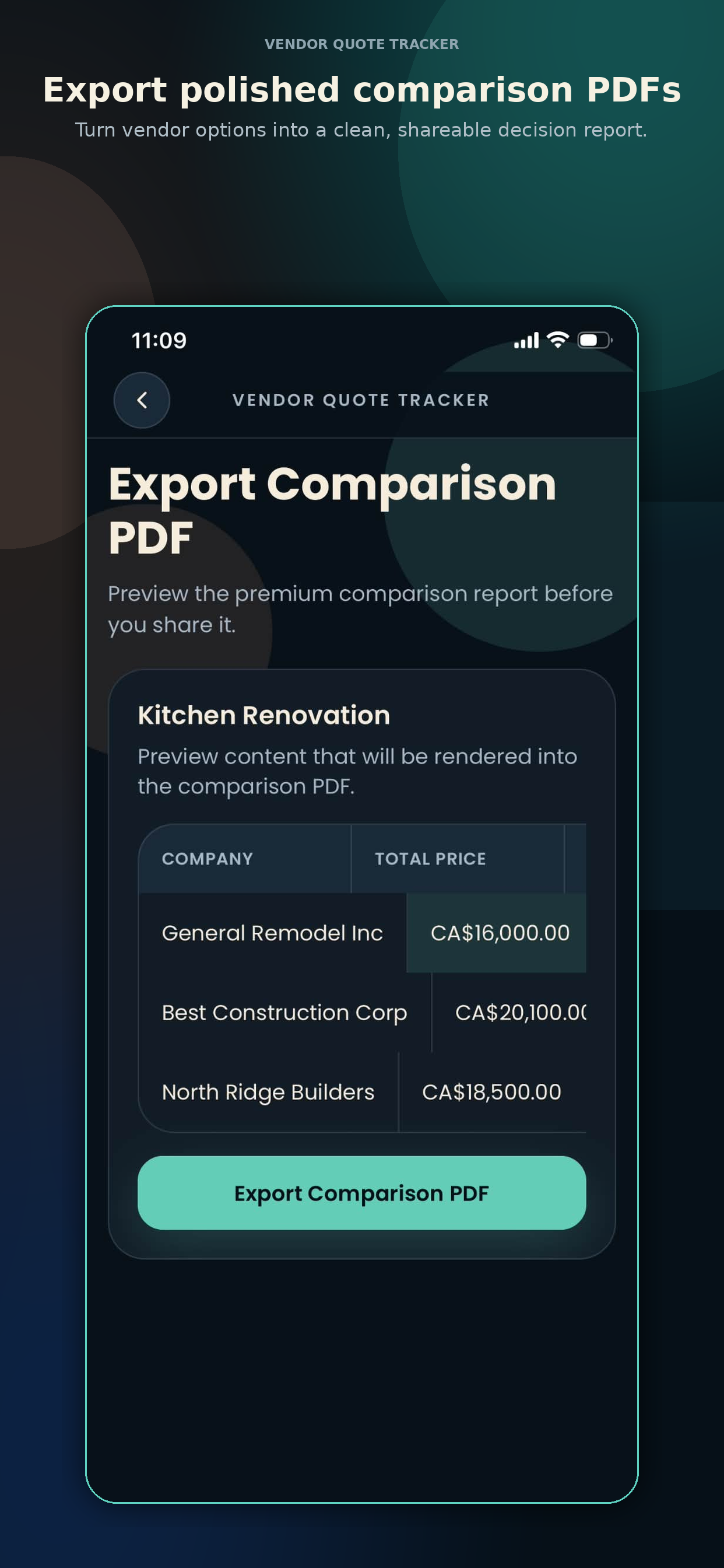 Vendor Quote Tracker screenshot 4