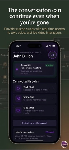 Echovault - Digital Legacy iPhone screenshot