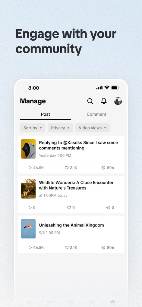 TikTok Studio - Gestion Communautaire