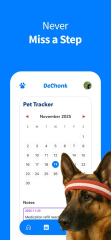DeChonk - Pet Weight Tracker iPhone screenshot