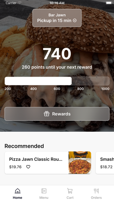 Bar Jawn iPhone screenshot 1 - Food & Drink app