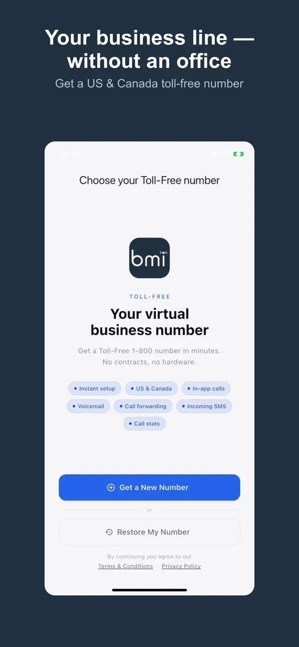 Screenshot #1 pour Toll-free 1-800 virtual number
