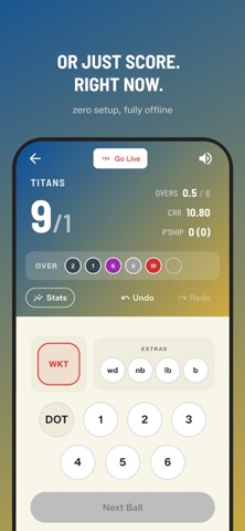 GULLY CRIX Cricket Scorer App iPhone screenshot 7