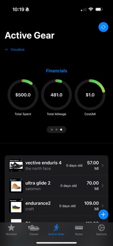 Run Kicks Shoe Mileage Tracker screenshot