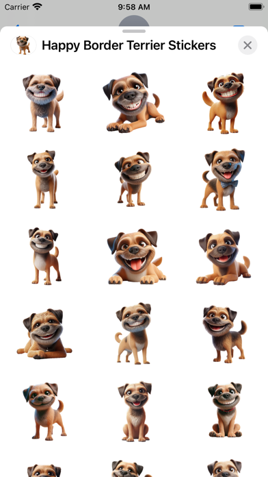 Screenshot #1 pour Happy Border Terrier Stickers