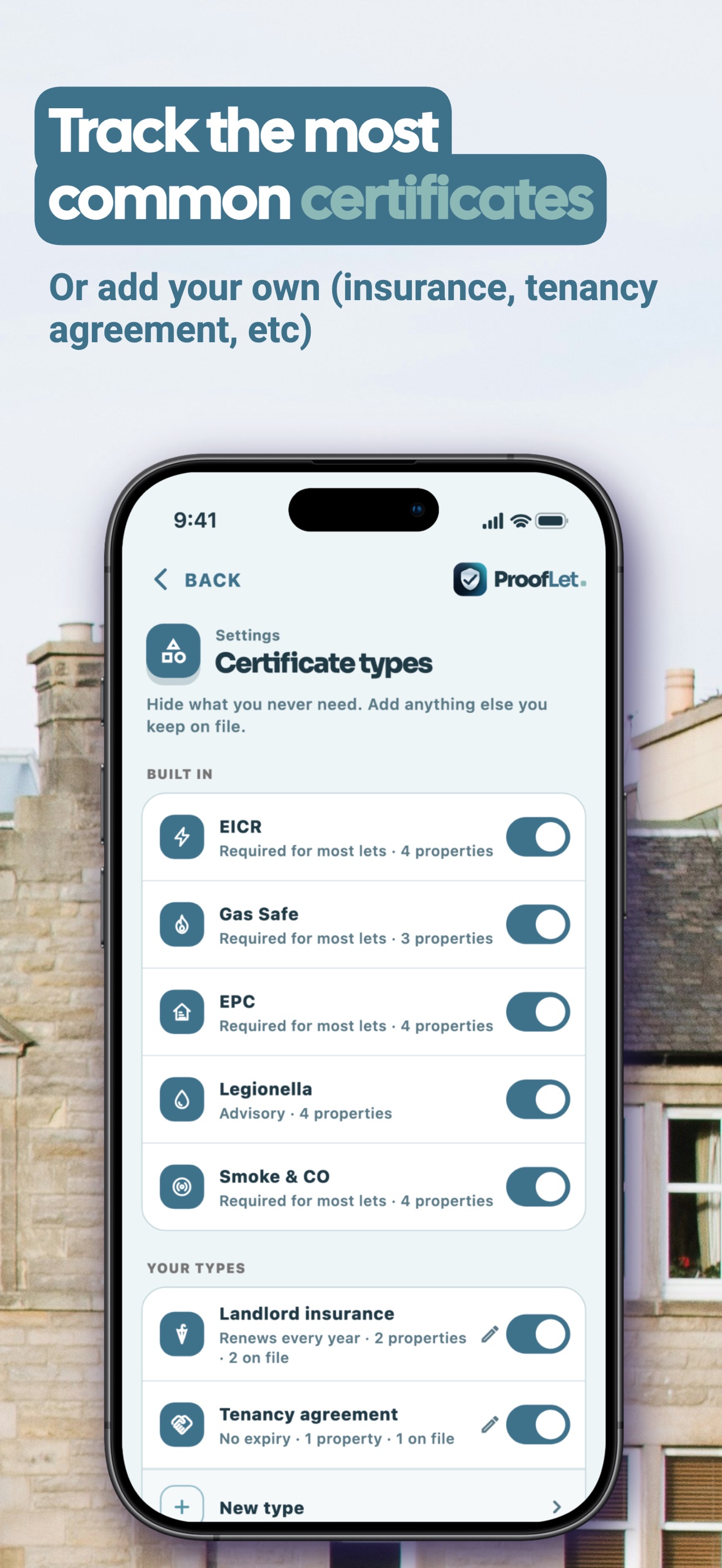 Screenshot 6 of ProofLet: EICR Gas Safe & EPC