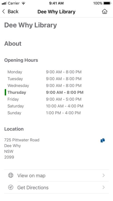 Northern Beaches Library Screenshot