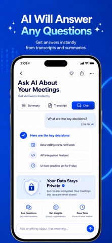 AI Meeting Summary: Note Taker iPhone screenshot