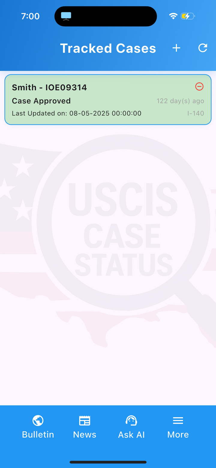 U.S. Immigration Case Tracker screenshot 1