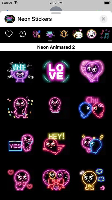 Screenshot 3 of Neon Glow Animated Stickers App