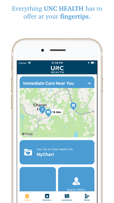 UNC Health Screenshot