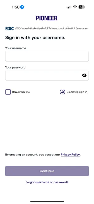 Pioneer-Mobile Banking screenshot 1