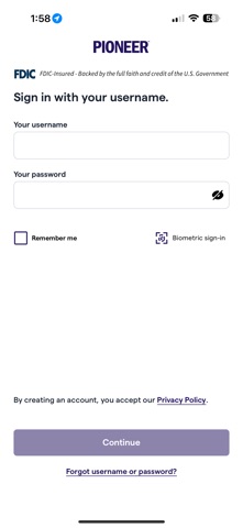Pioneer-Mobile Banking Screenshot 1 of 5