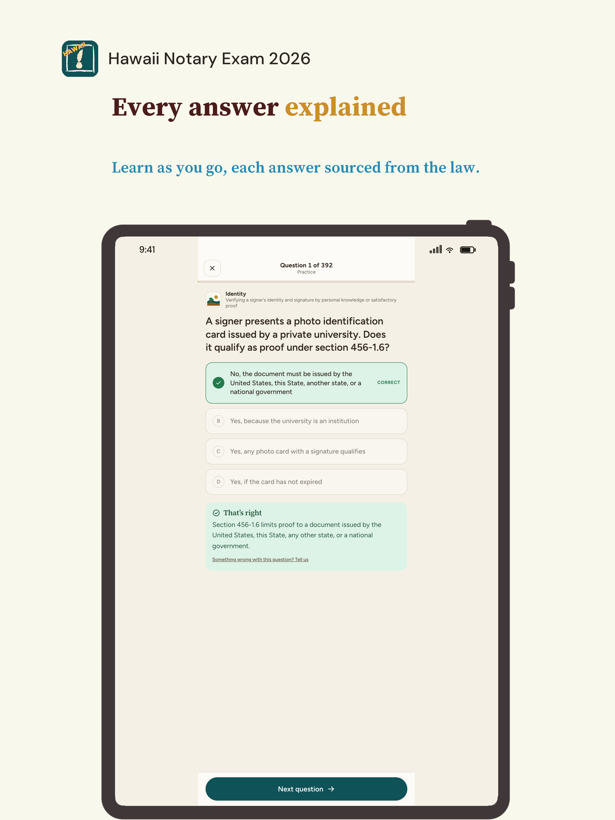 Hawaii Notary Exam 2026 screenshot 10