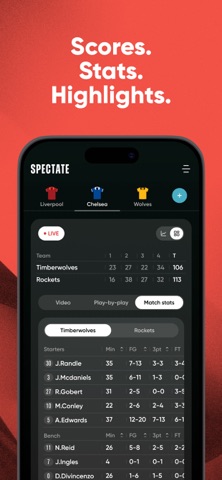 Spectate Sports: Basketball iPhone screenshot
