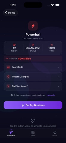 LuckyPulse: Lottery Numbers iPhone screenshot