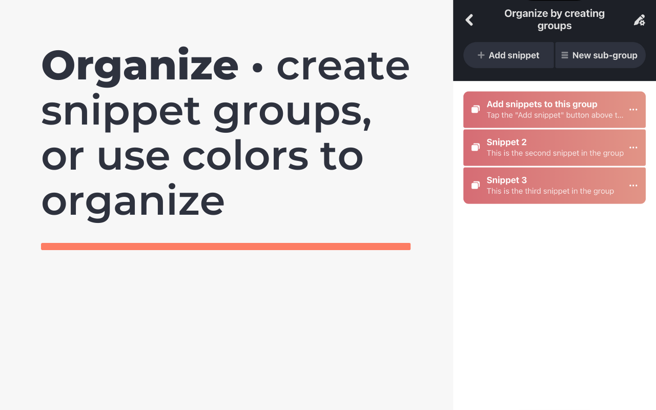 Snippeta - copy, manage, paste