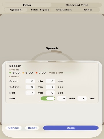 Club Meeting Timer iPad screenshot