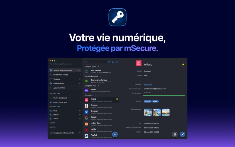 Screenshot #1 pour mSecure 6 Gestionnaire