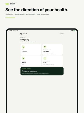 Calyxo: AI Health & Fitness iPad screenshot