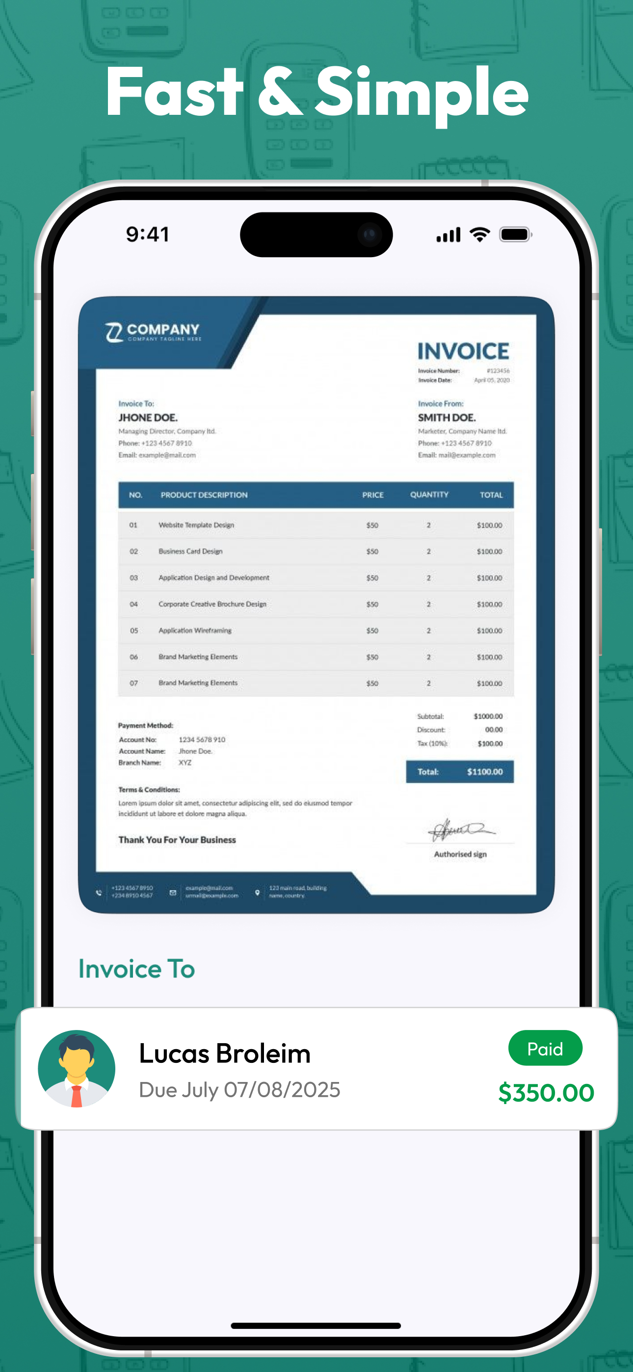 My Invoice Maker & Invoices