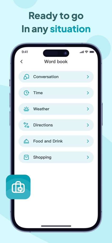 Owl Translator - O "Word book" oferece categorias úteis como "Conversação" e "Comida e Bebida", fornecendo aos usuários um acesso rápido a frases pré-prontas para qualquer situação.