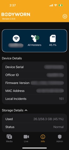 Bodyworn Companion iPhone screenshot
