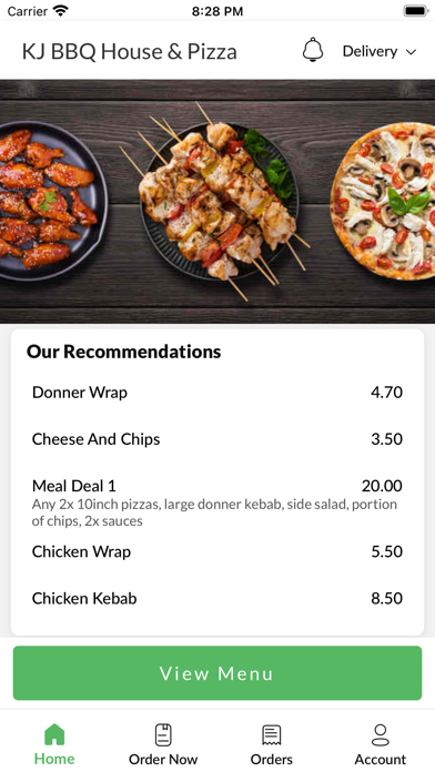 KJ BBQ House & Pizza. Screenshot