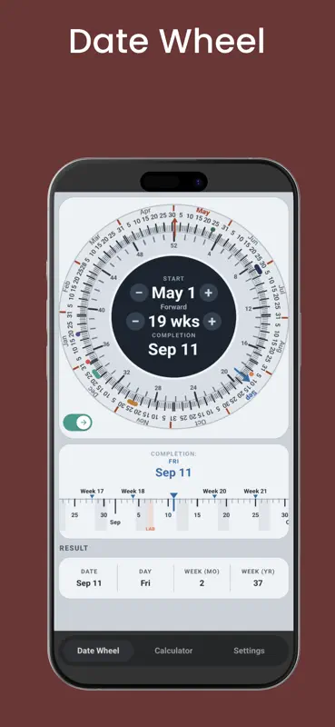 Date Wheel Calculator screenshot 1 of 4