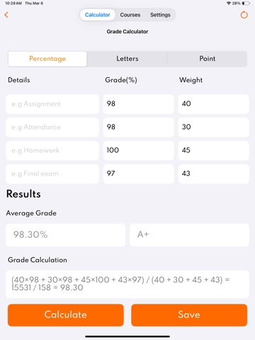 GPA Calculator & Grade Tracker iPad screenshot