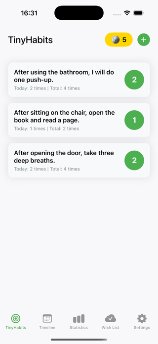 TinyHabit-Easy to keep Screenshot 1 of 10