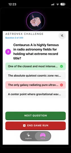 Captura de pantalla de Astrovex en iPhone 6