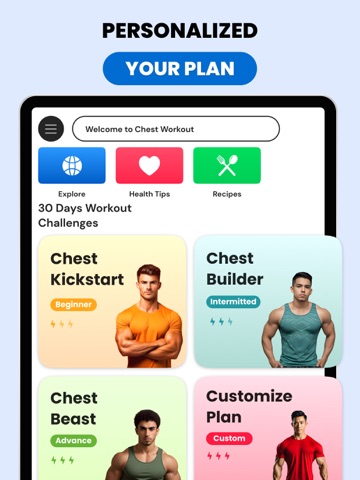 Chest Workout at Home:Fat Loss iPad screenshot