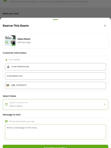 QuickBookings iPad screenshot