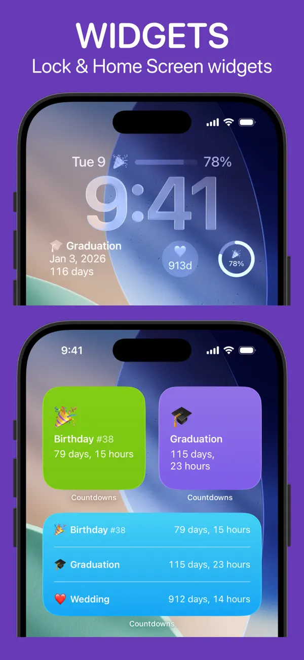 #2. Countdowns - Event Countdown (iOS) De: Shayes Apps LLC