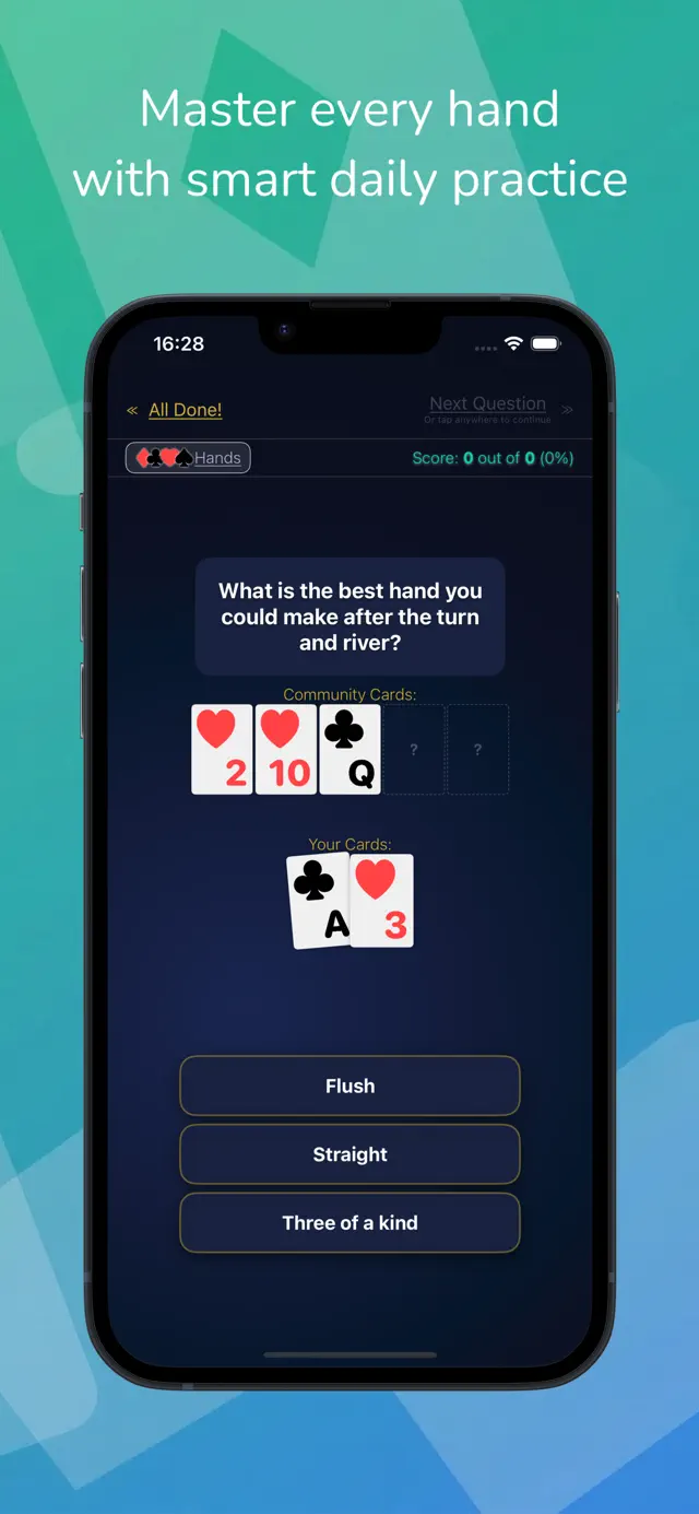 Poker Hands Quiz screenshot 1