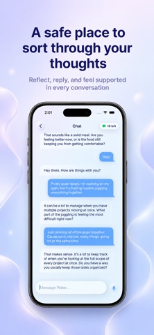 Wake: Vent & Talk to AI iPhone screenshot